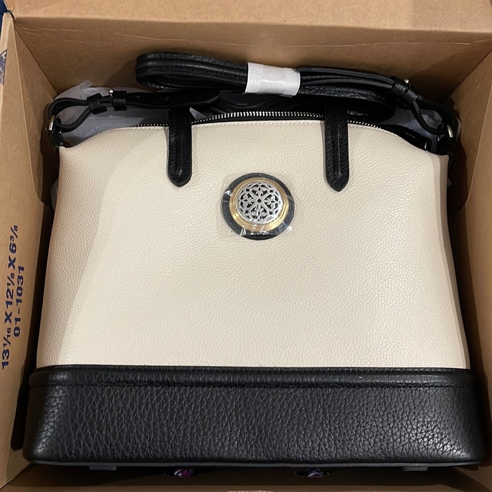 Brighton Audrey Satchel NEW black/white.  Smoke free home.